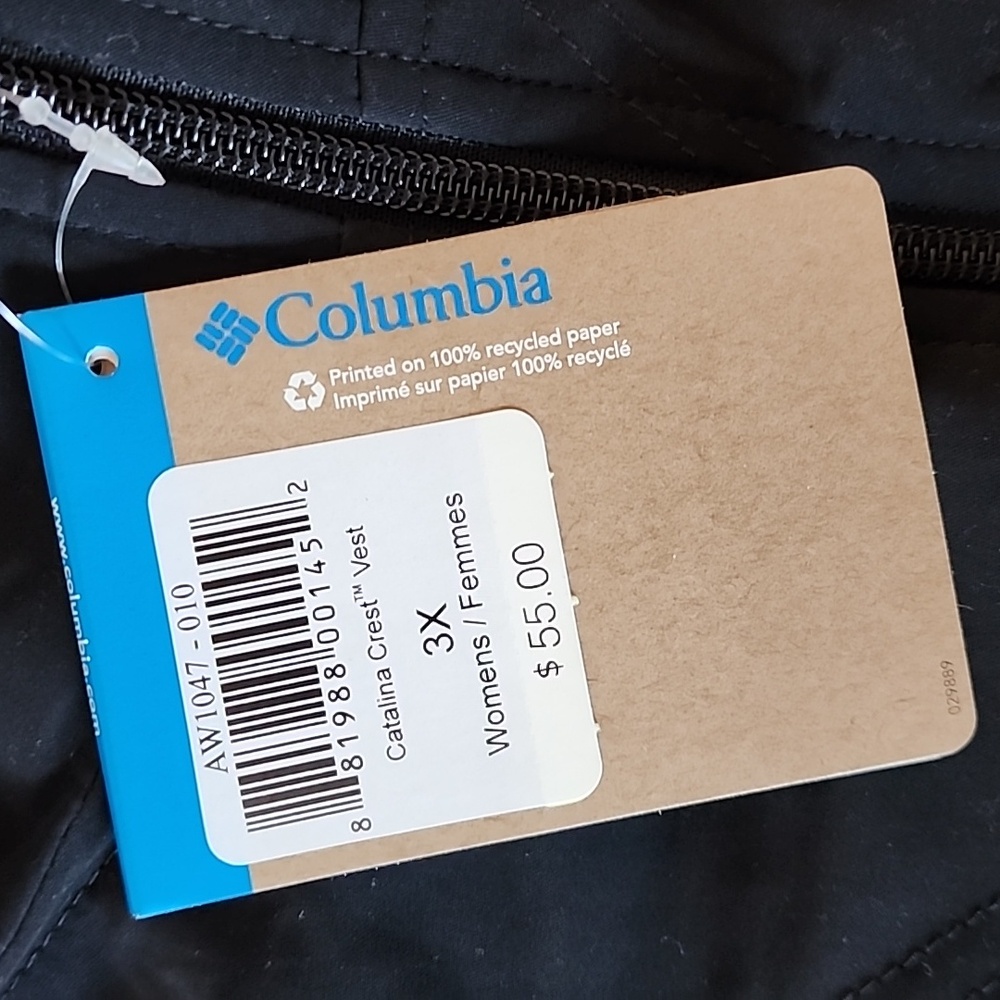 Columbia   Black Fleece Vest Brand New - Picture 6 of 7